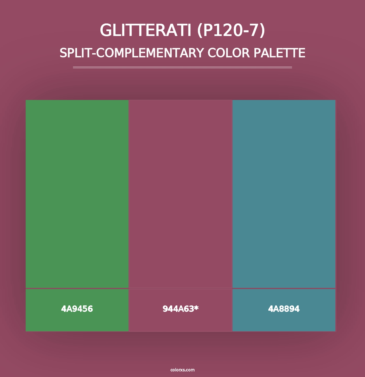 Glitterati (P120-7) - Split-Complementary Color Palette