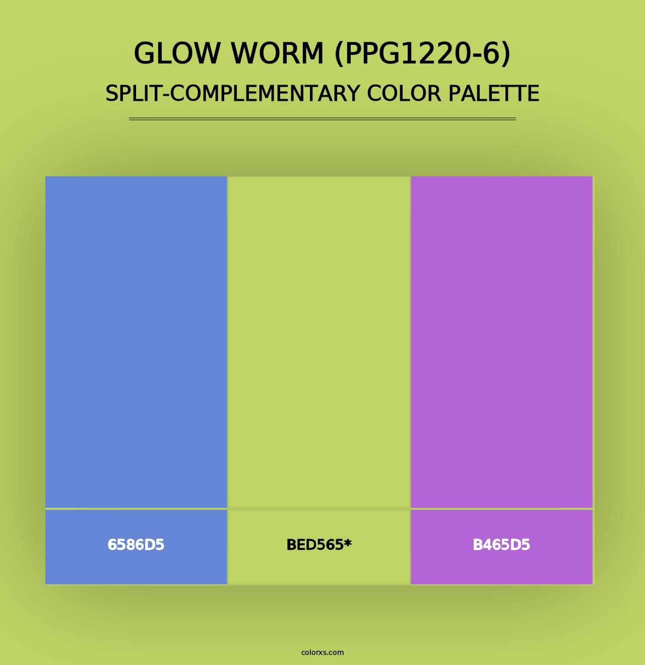 Glow Worm (PPG1220-6) - Split-Complementary Color Palette