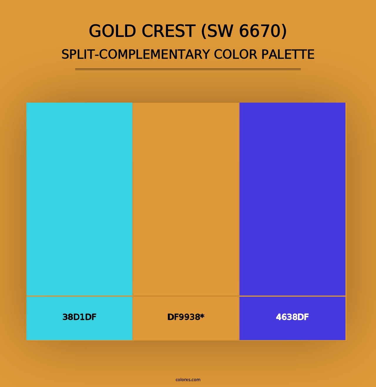 Gold Crest (SW 6670) - Split-Complementary Color Palette