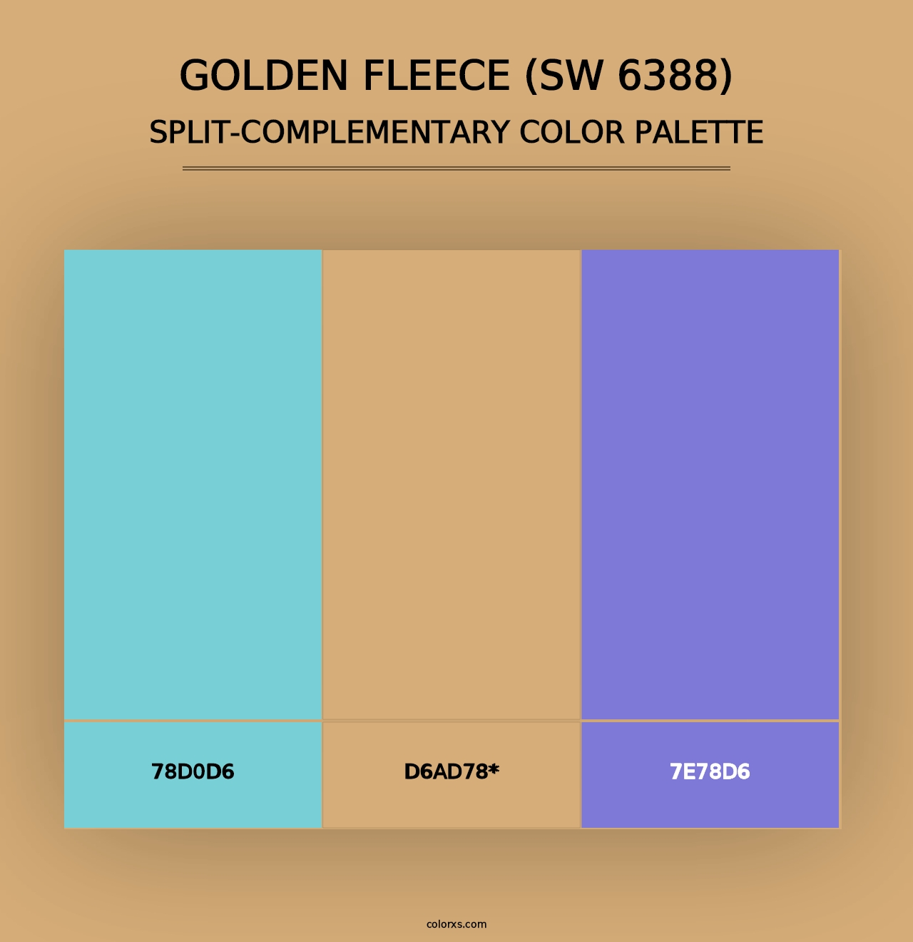 Golden Fleece (SW 6388) - Split-Complementary Color Palette