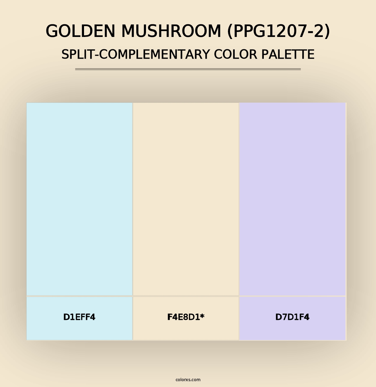 Golden Mushroom (PPG1207-2) - Split-Complementary Color Palette