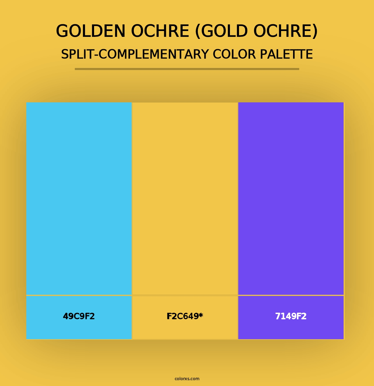 Golden Ochre (Gold Ochre) - Split-Complementary Color Palette