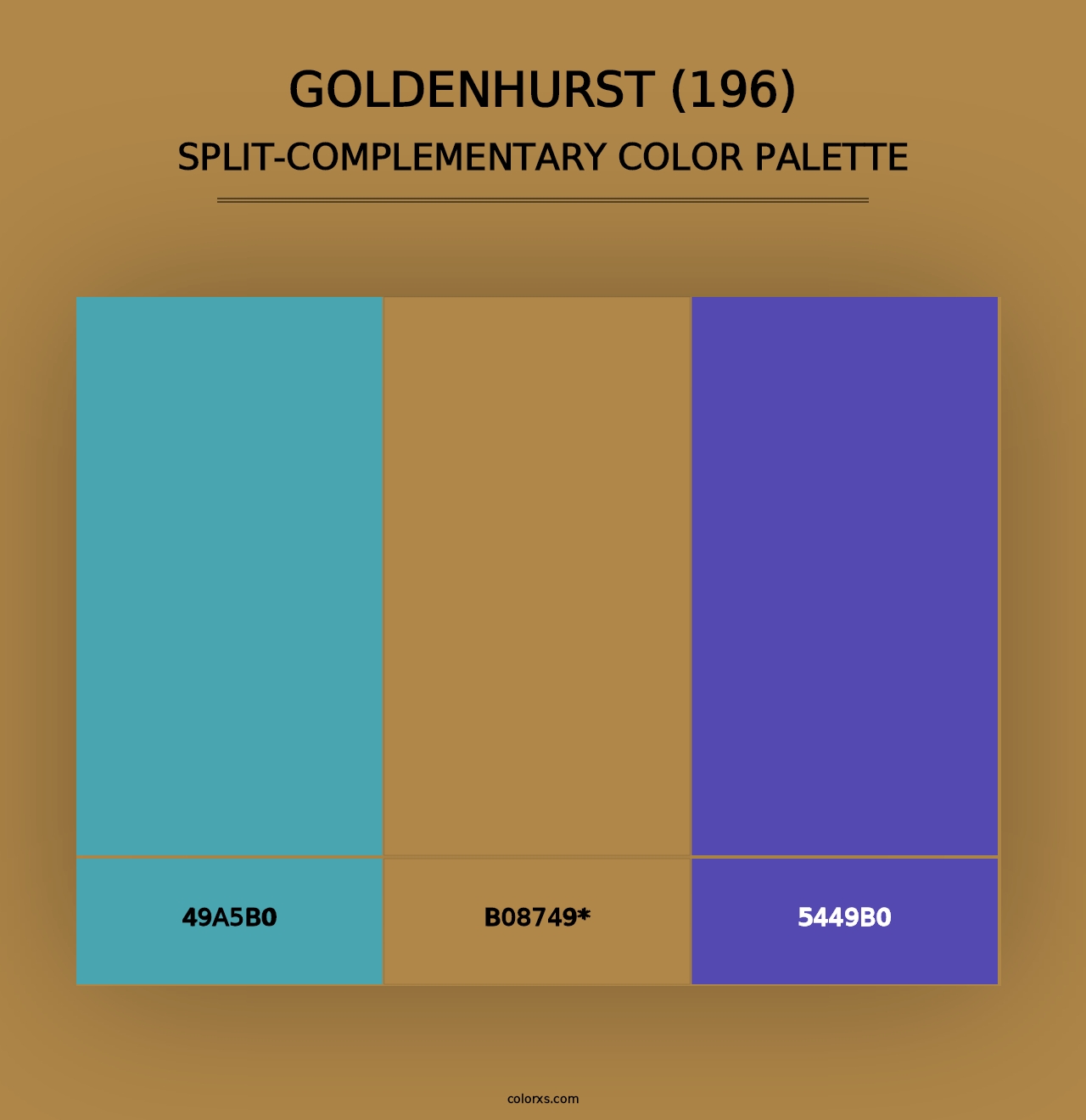 Goldenhurst (196) - Split-Complementary Color Palette