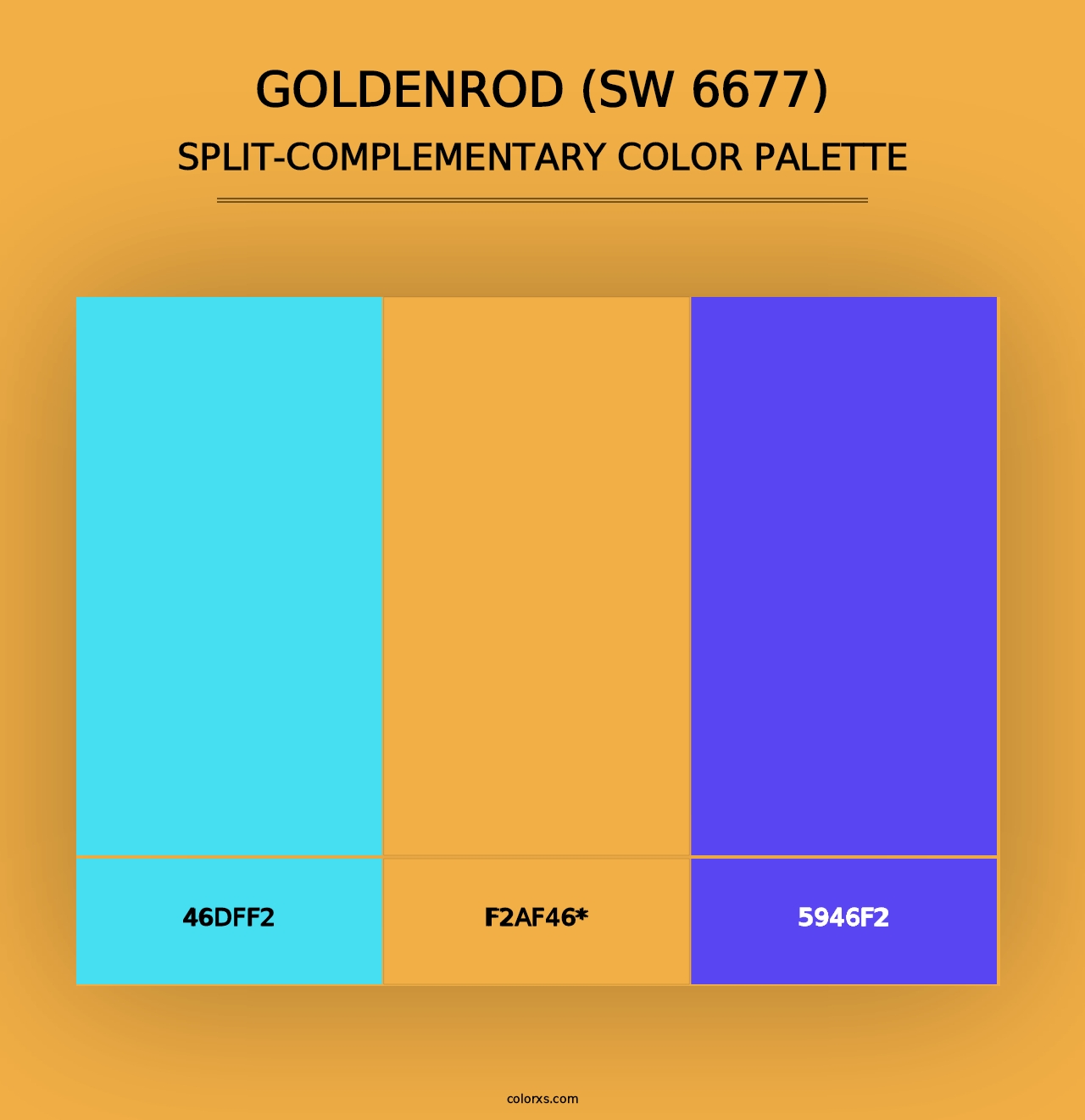 Goldenrod (SW 6677) - Split-Complementary Color Palette