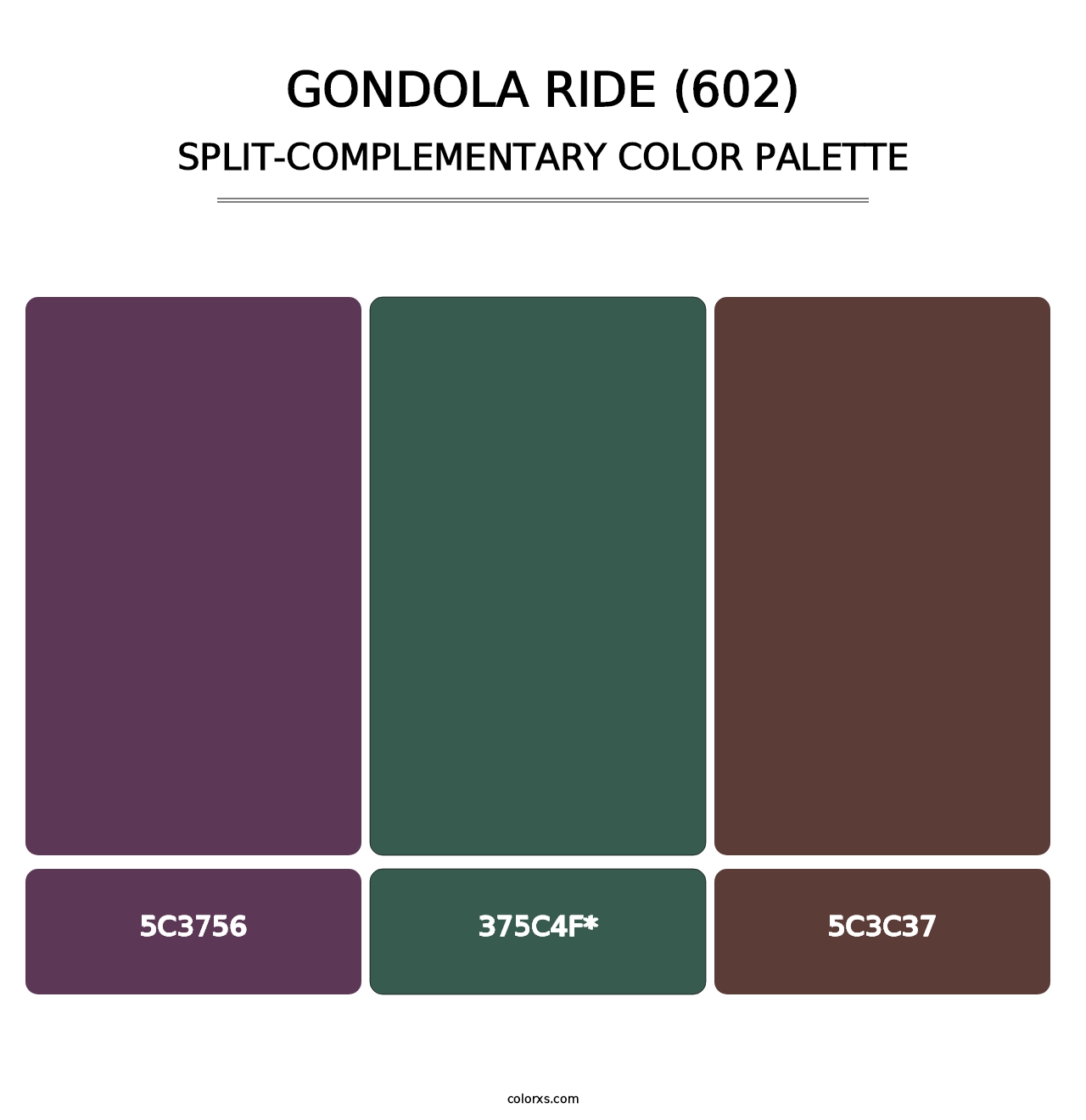 Gondola Ride (602) - Split-Complementary Color Palette