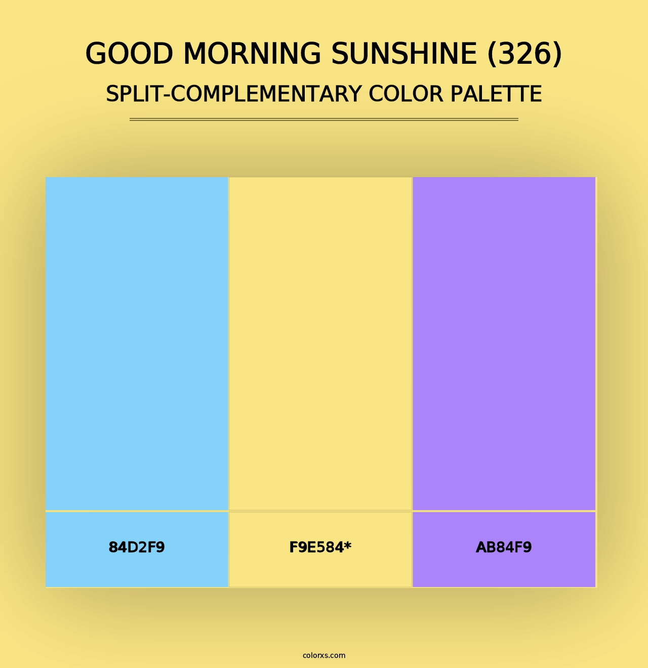 Good Morning Sunshine (326) - Split-Complementary Color Palette