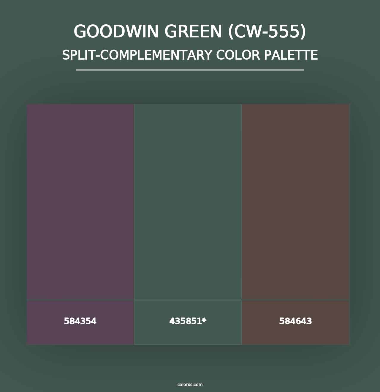 Goodwin Green (CW-555) - Split-Complementary Color Palette