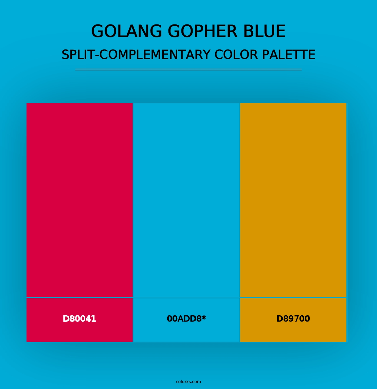 Golang Gopher Blue - Split-Complementary Color Palette