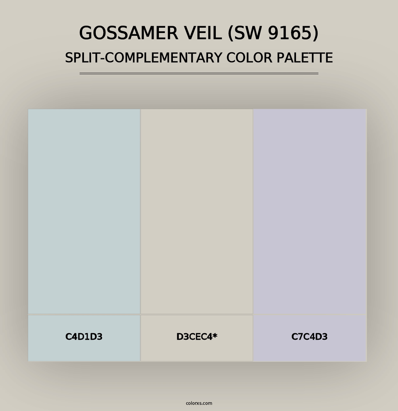 Gossamer Veil (SW 9165) - Split-Complementary Color Palette