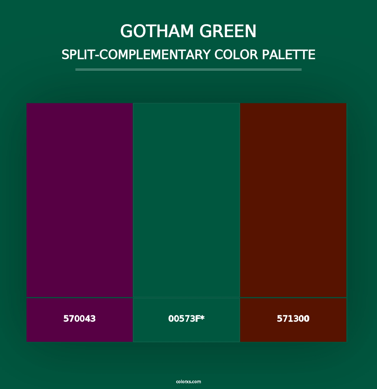 Gotham Green - Split-Complementary Color Palette