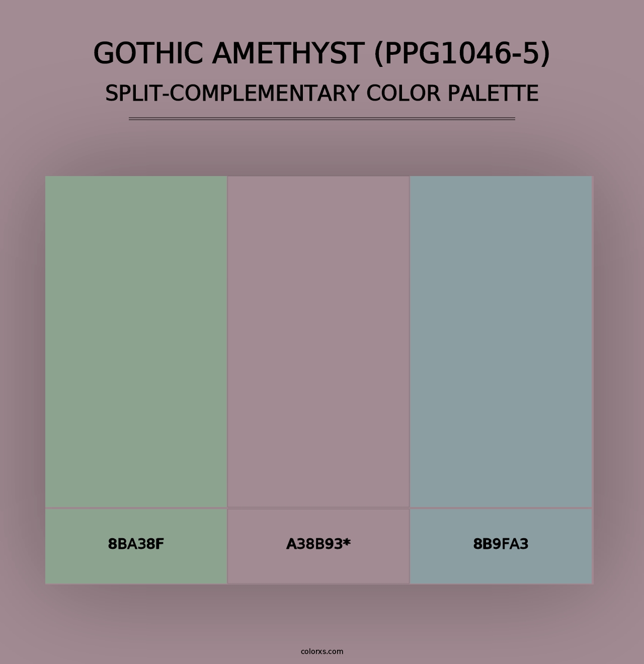 Gothic Amethyst (PPG1046-5) - Split-Complementary Color Palette