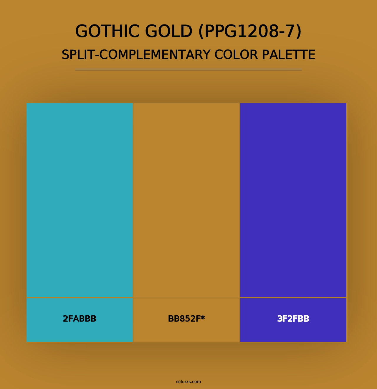 Gothic Gold (PPG1208-7) - Split-Complementary Color Palette