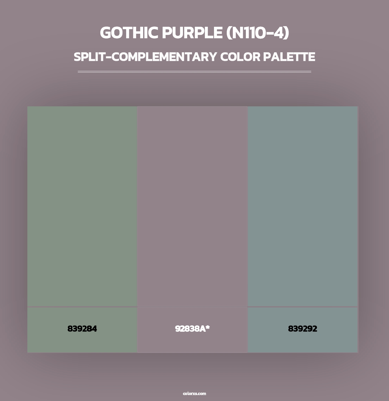 Gothic Purple (N110-4) - Split-Complementary Color Palette