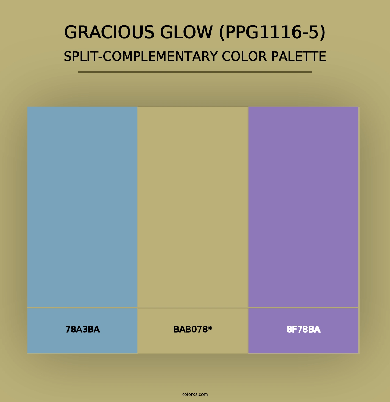 Gracious Glow (PPG1116-5) - Split-Complementary Color Palette