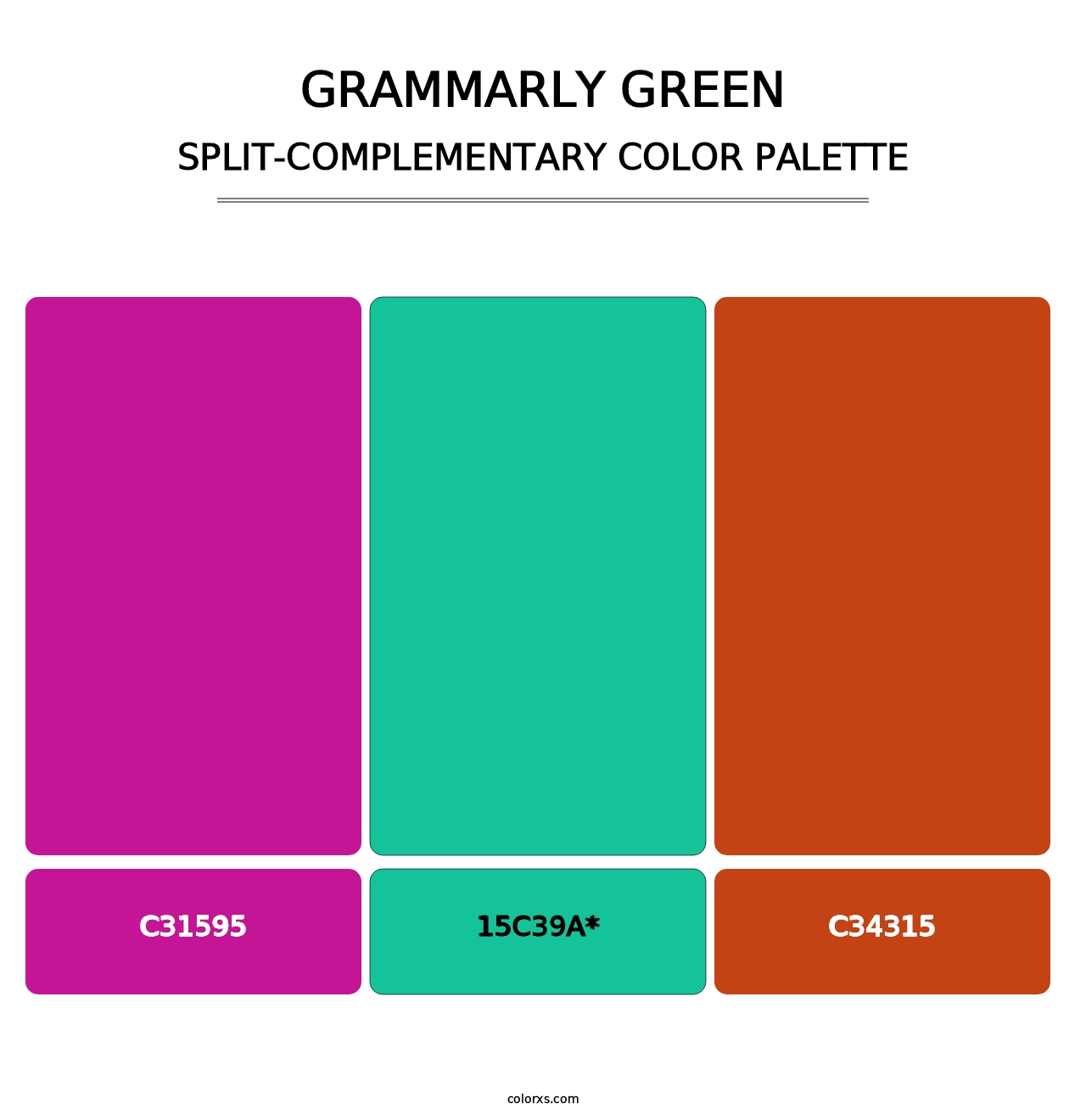 Grammarly Green - Split-Complementary Color Palette