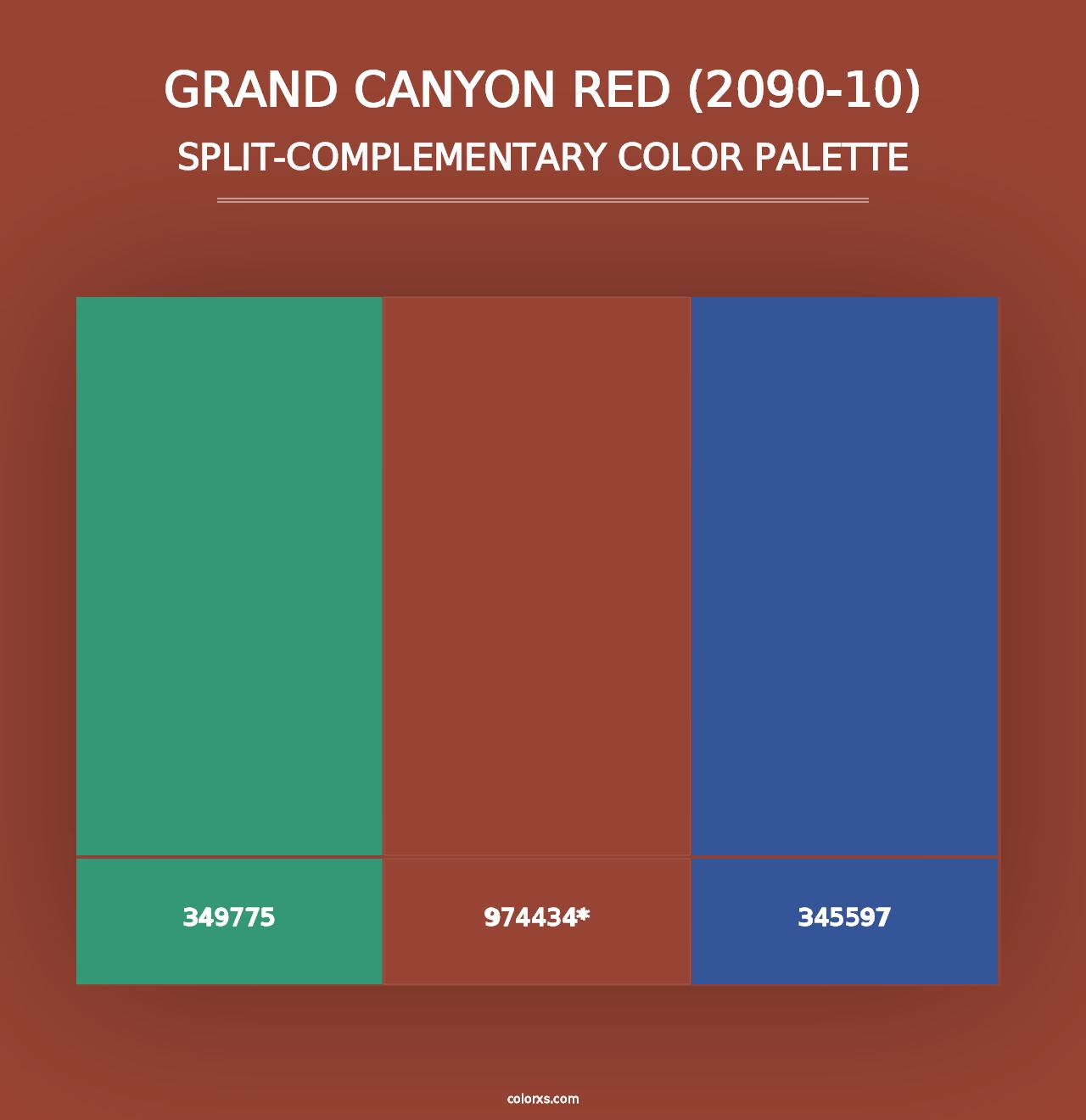 Grand Canyon Red (2090-10) - Split-Complementary Color Palette