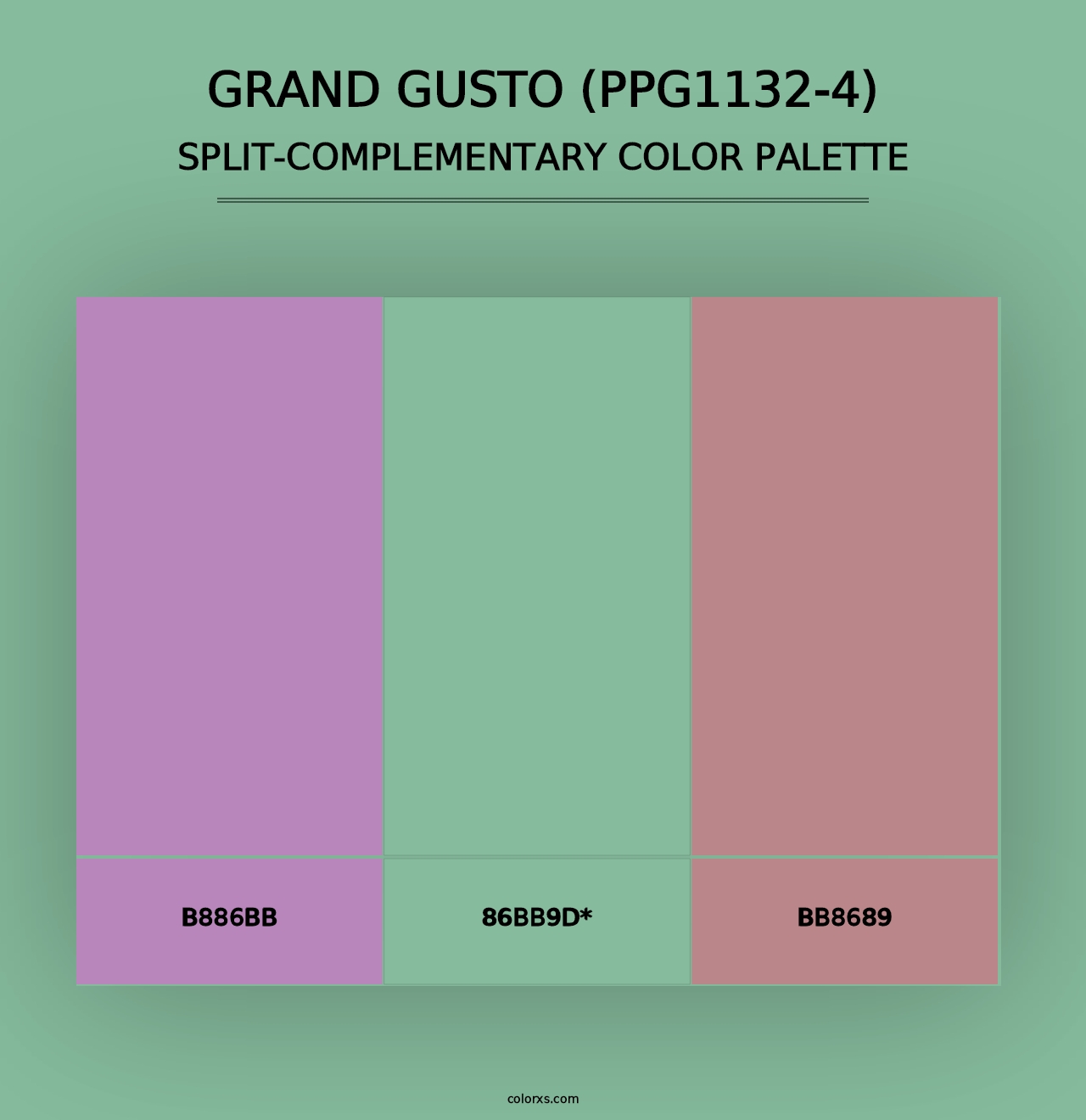 Grand Gusto (PPG1132-4) - Split-Complementary Color Palette