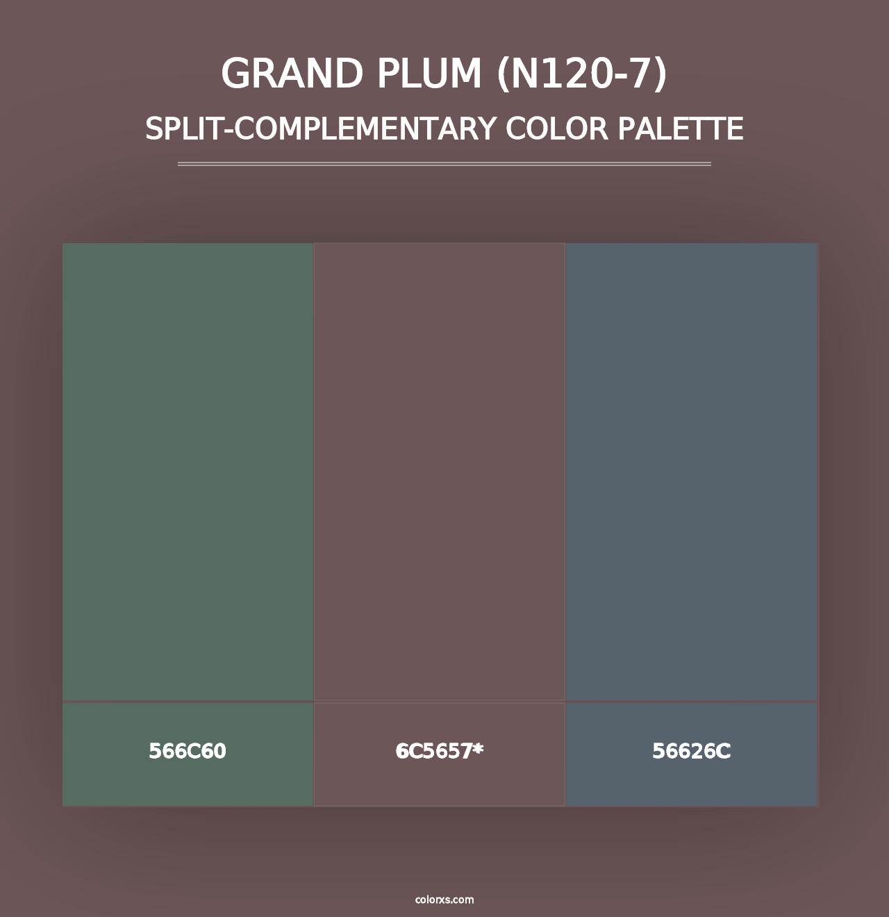 Grand Plum (N120-7) - Split-Complementary Color Palette