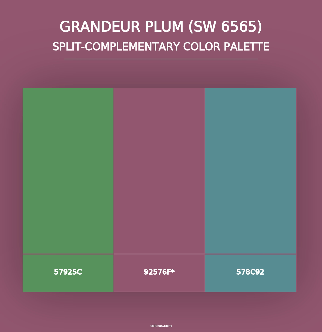 Grandeur Plum (SW 6565) - Split-Complementary Color Palette