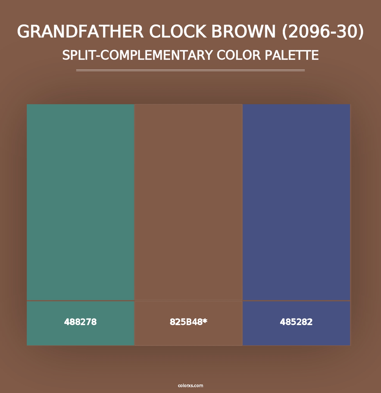 Grandfather Clock Brown (2096-30) - Split-Complementary Color Palette