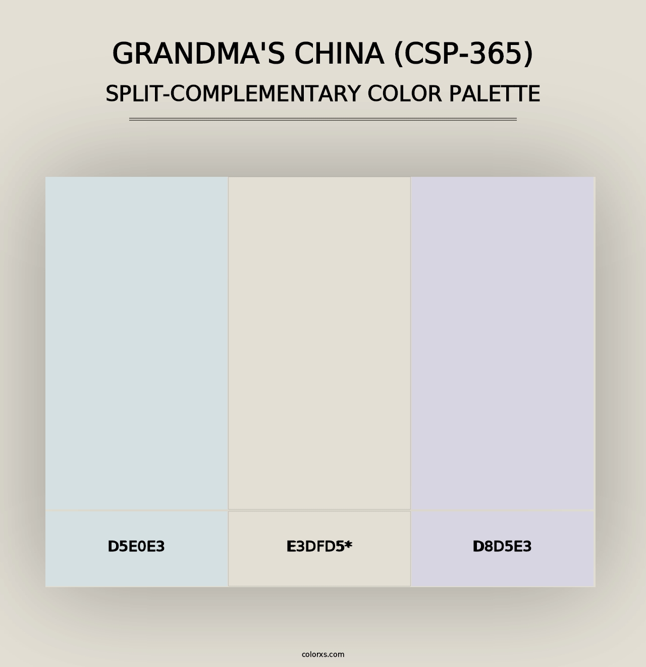 Grandma's China (CSP-365) - Split-Complementary Color Palette