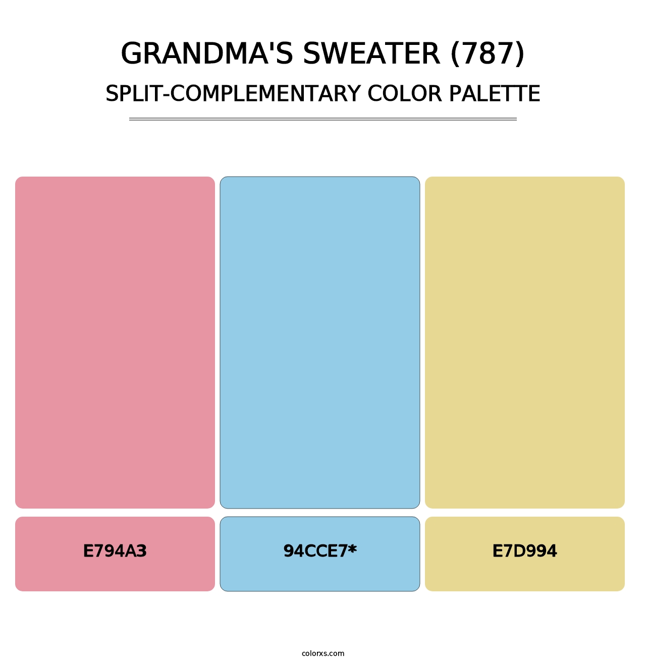 Grandma's Sweater (787) - Split-Complementary Color Palette