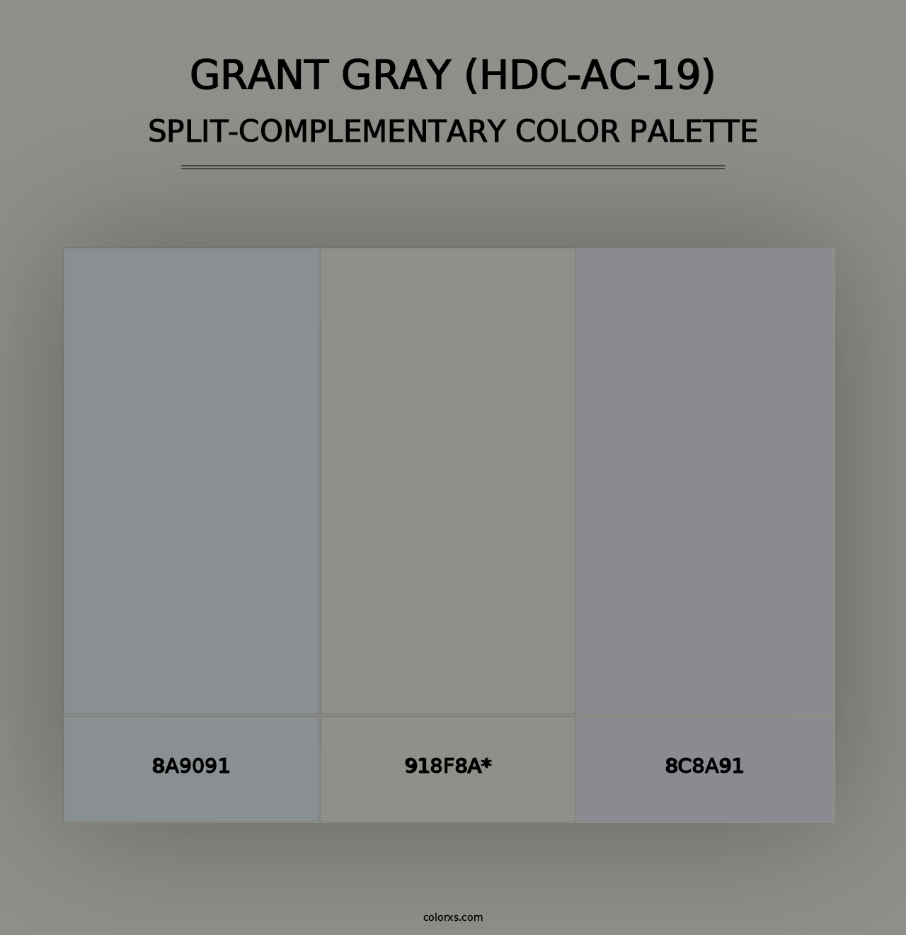 Grant Gray (HDC-AC-19) - Split-Complementary Color Palette