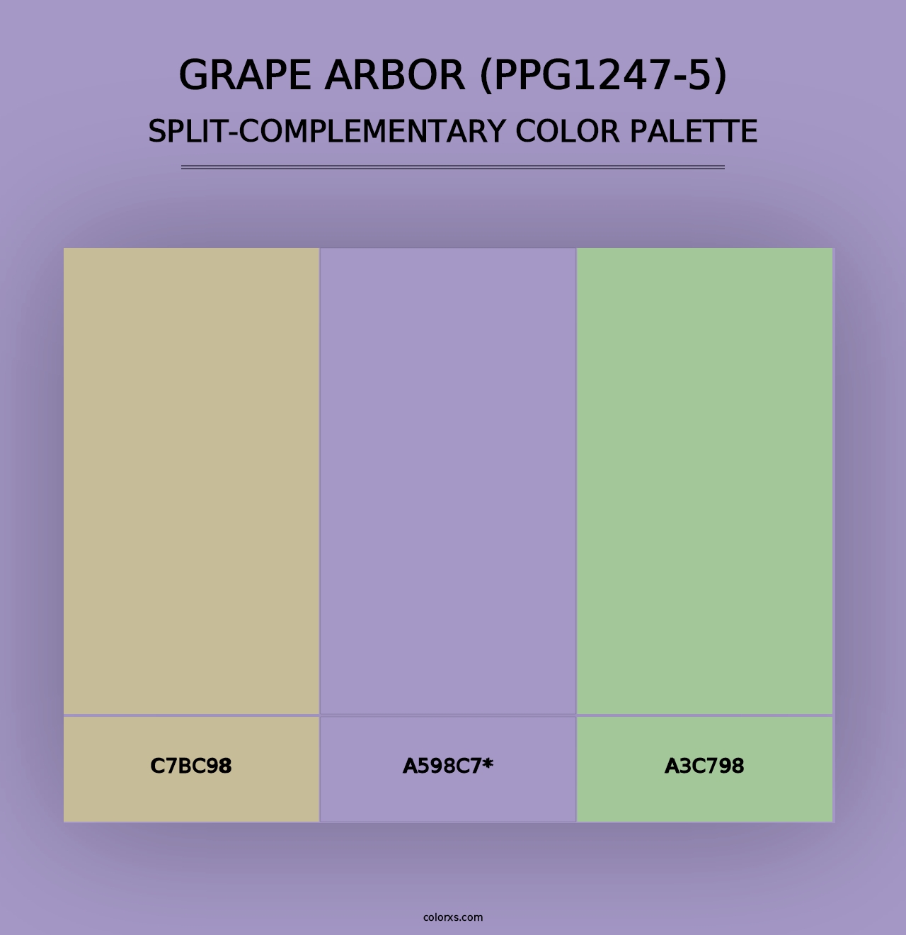 Grape Arbor (PPG1247-5) - Split-Complementary Color Palette