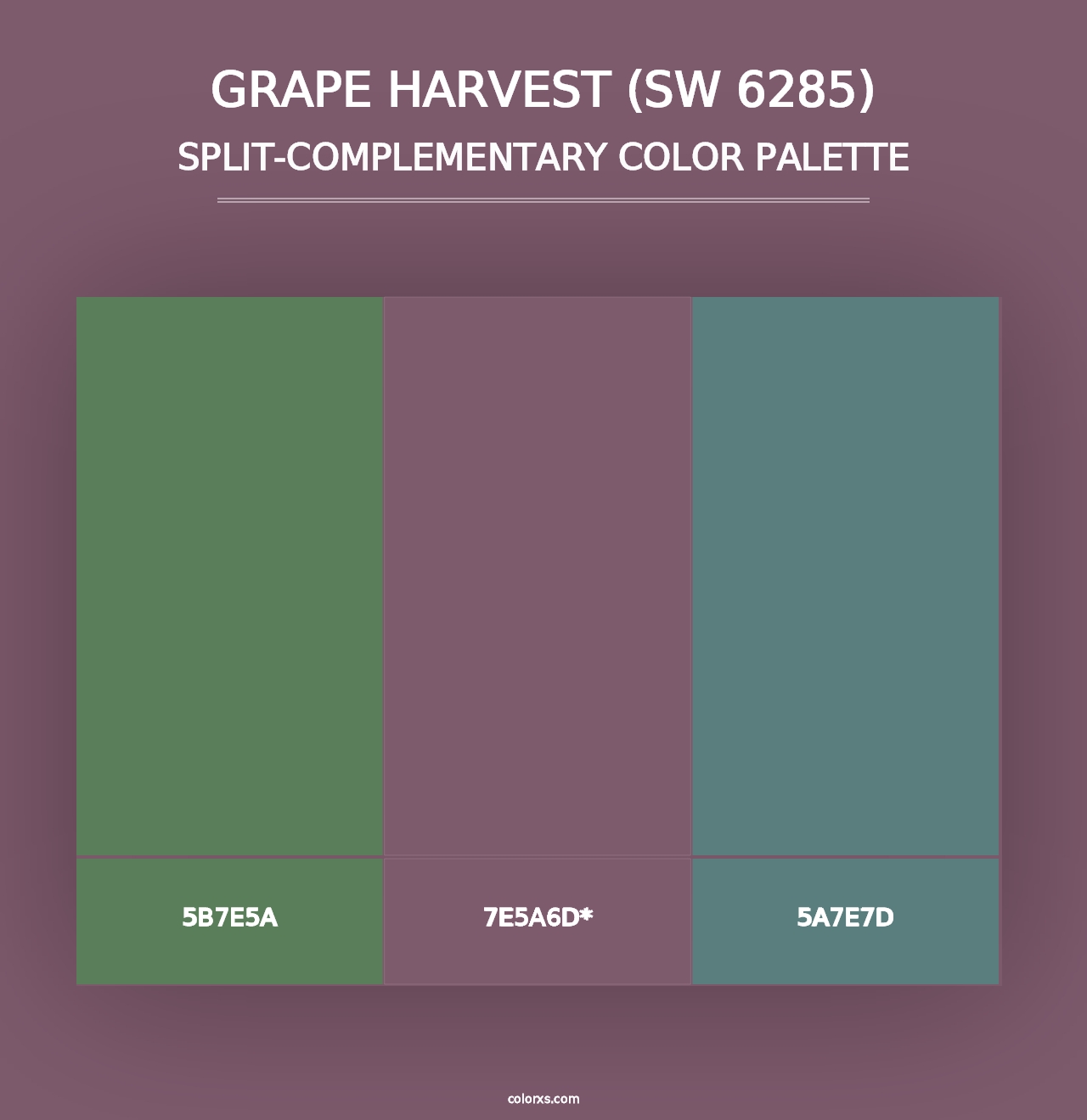 Grape Harvest (SW 6285) - Split-Complementary Color Palette