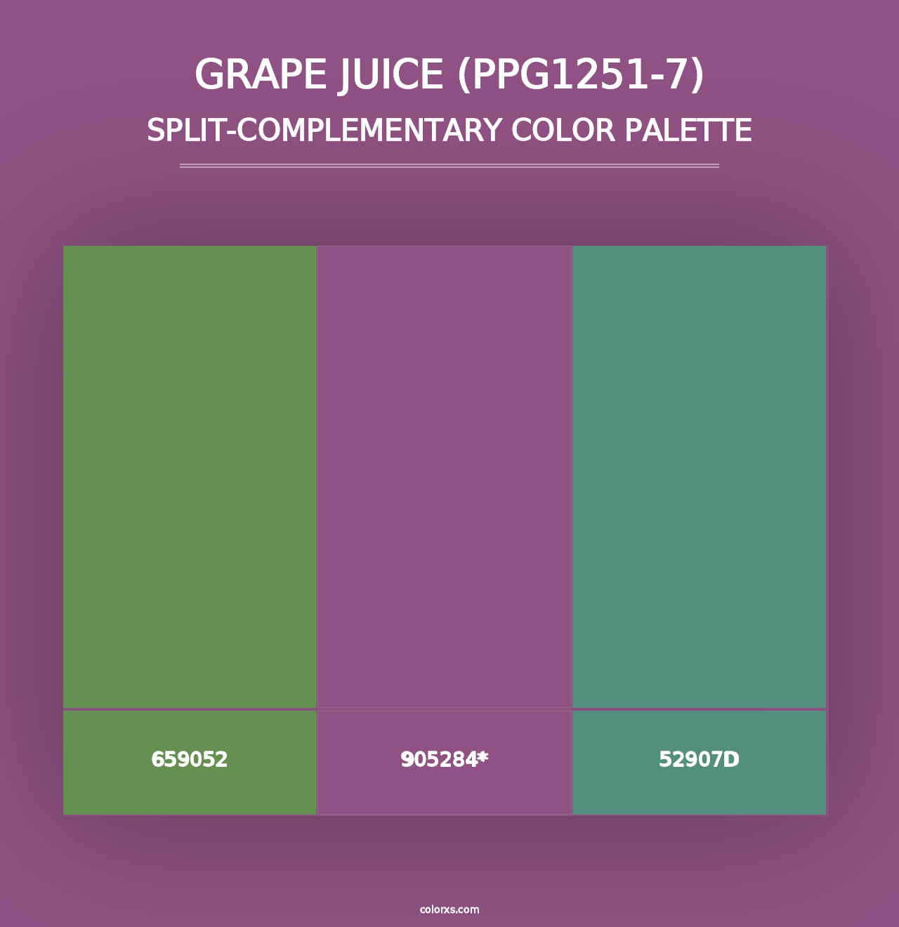 Grape Juice (PPG1251-7) - Split-Complementary Color Palette