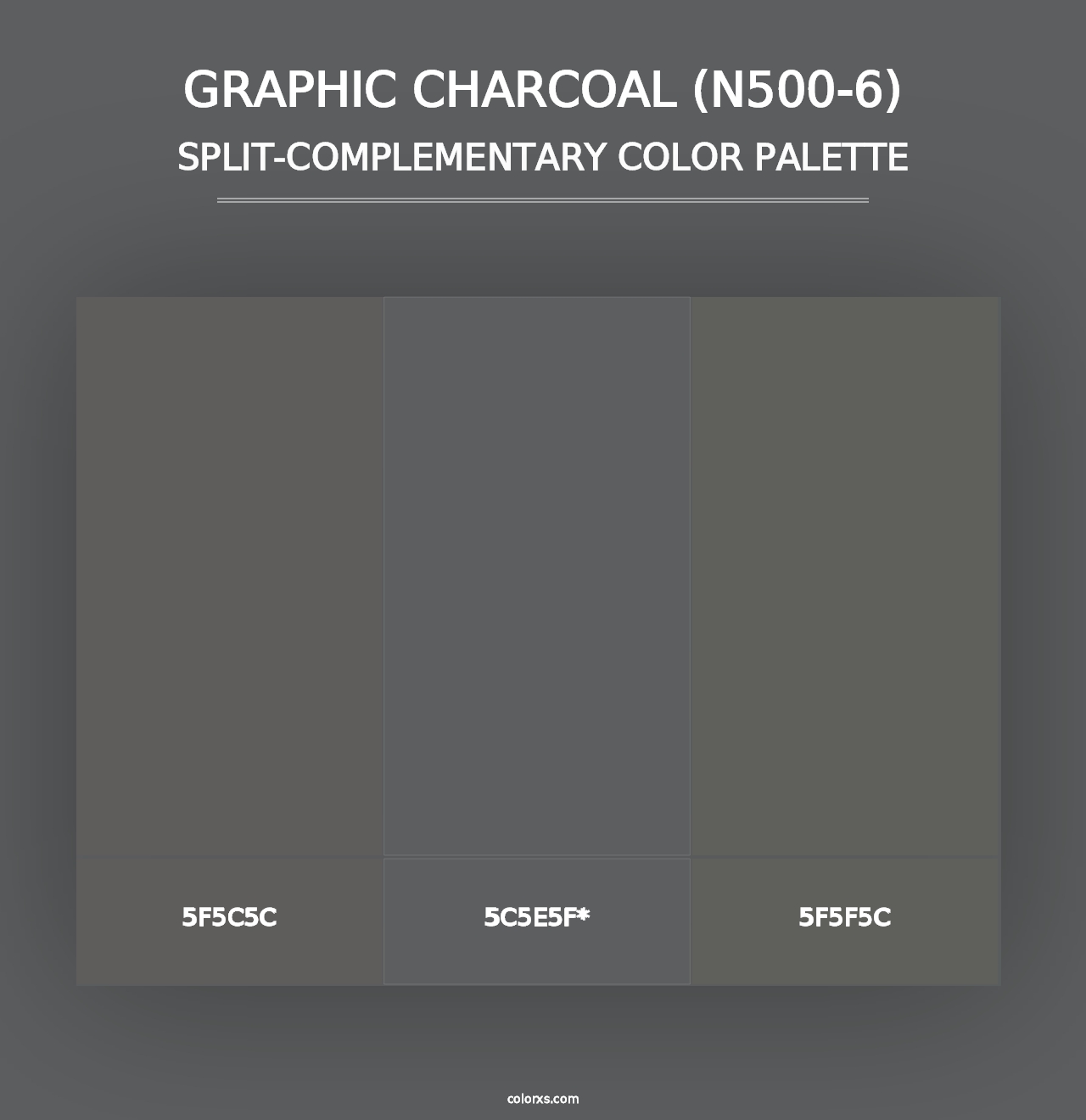 Graphic Charcoal (N500-6) - Split-Complementary Color Palette