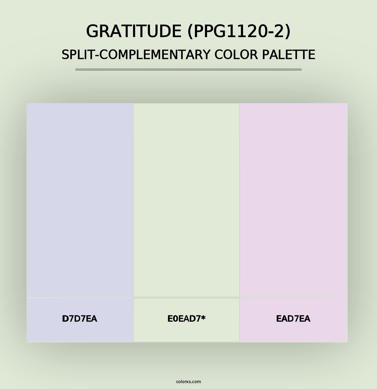 Gratitude (PPG1120-2) - Split-Complementary Color Palette