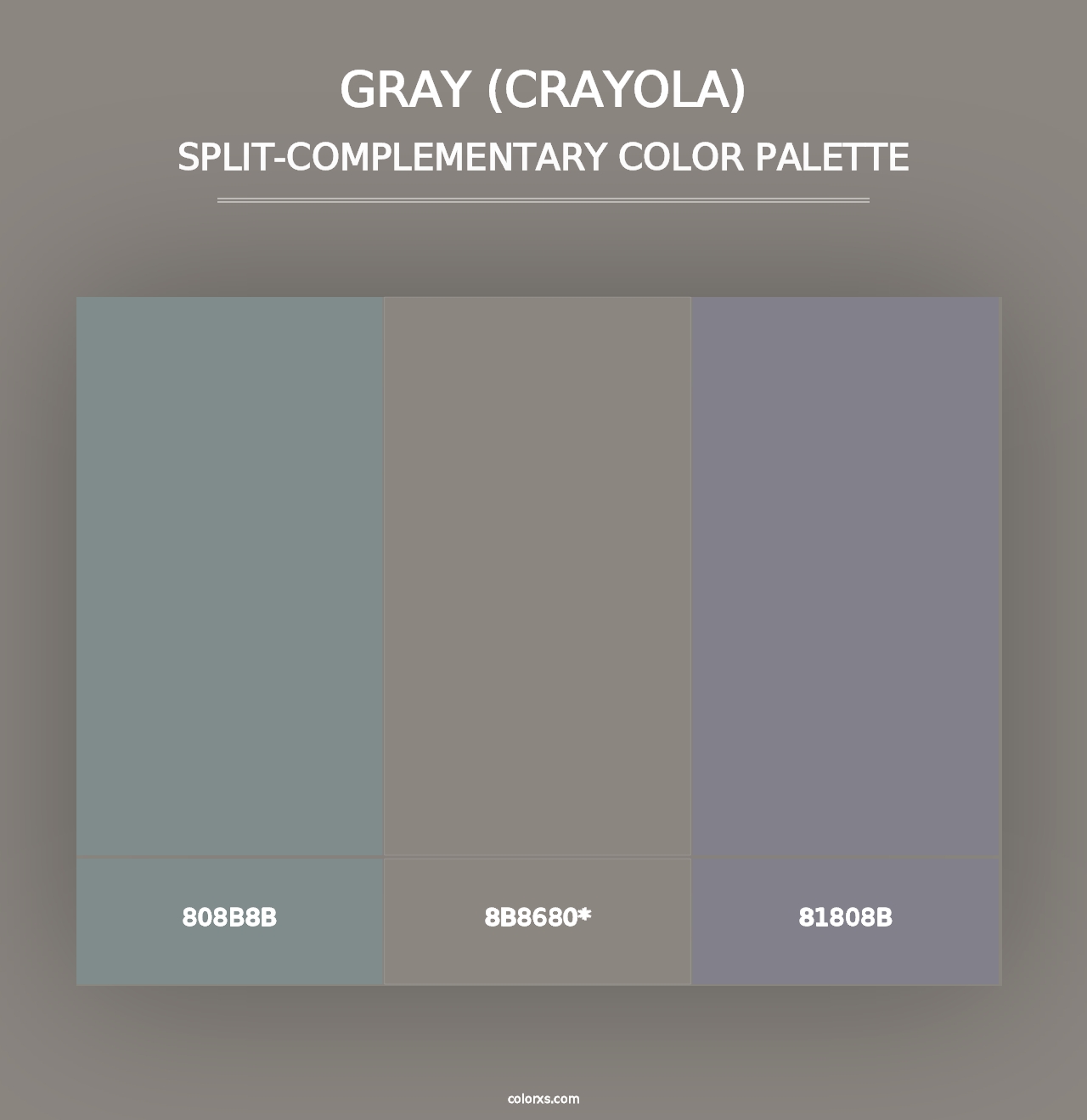 Gray (Crayola) - Split-Complementary Color Palette