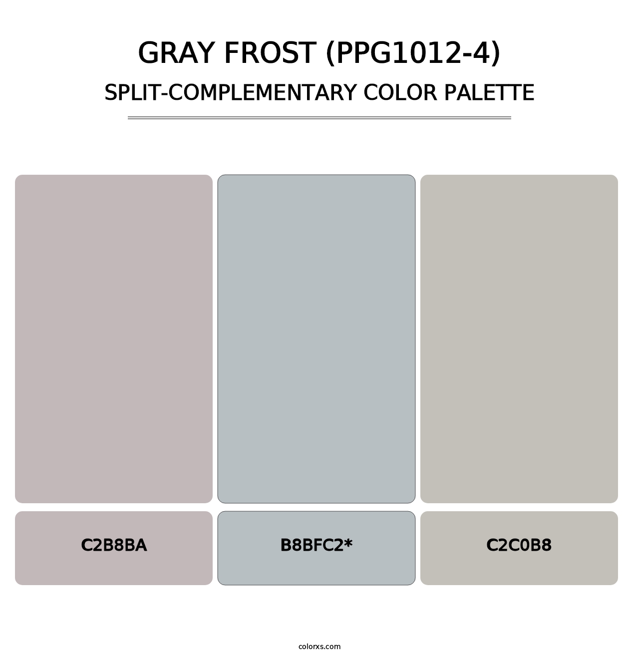 Gray Frost (PPG1012-4) - Split-Complementary Color Palette