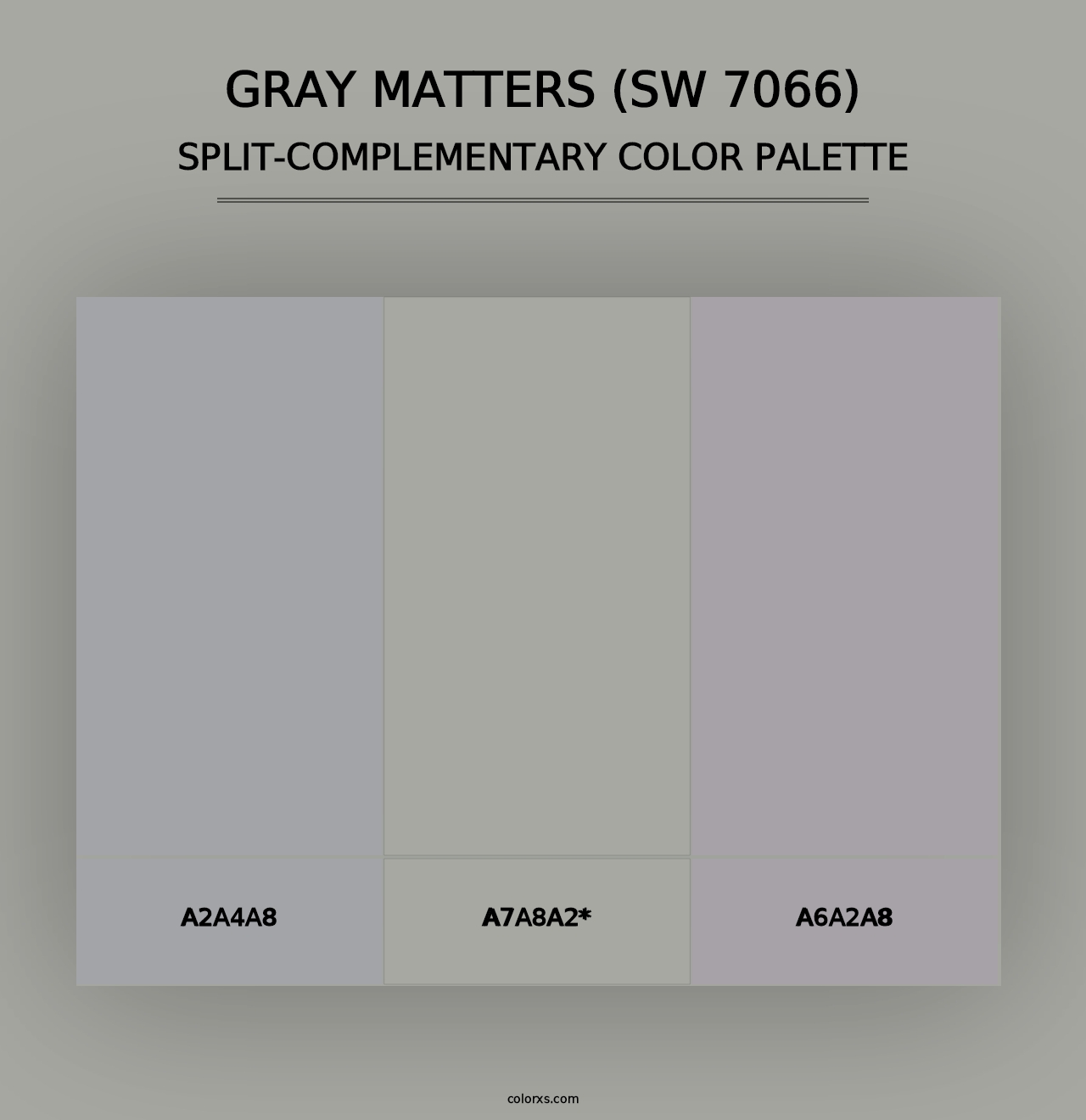 Gray Matters (SW 7066) - Split-Complementary Color Palette