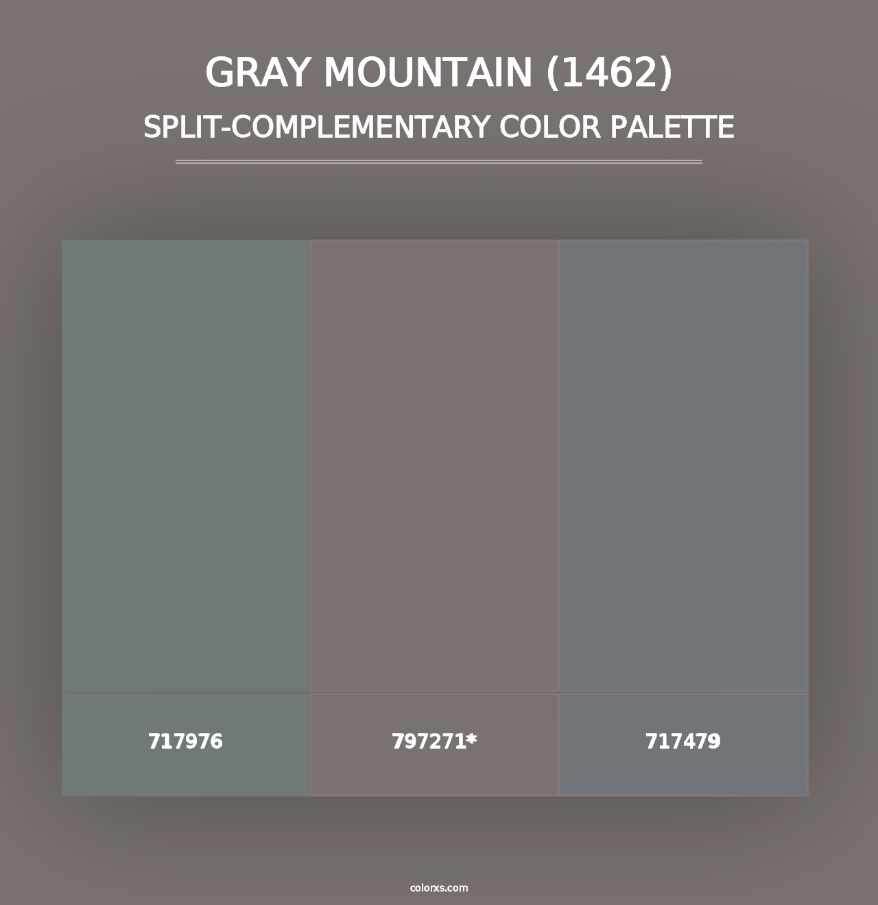 Gray Mountain (1462) - Split-Complementary Color Palette