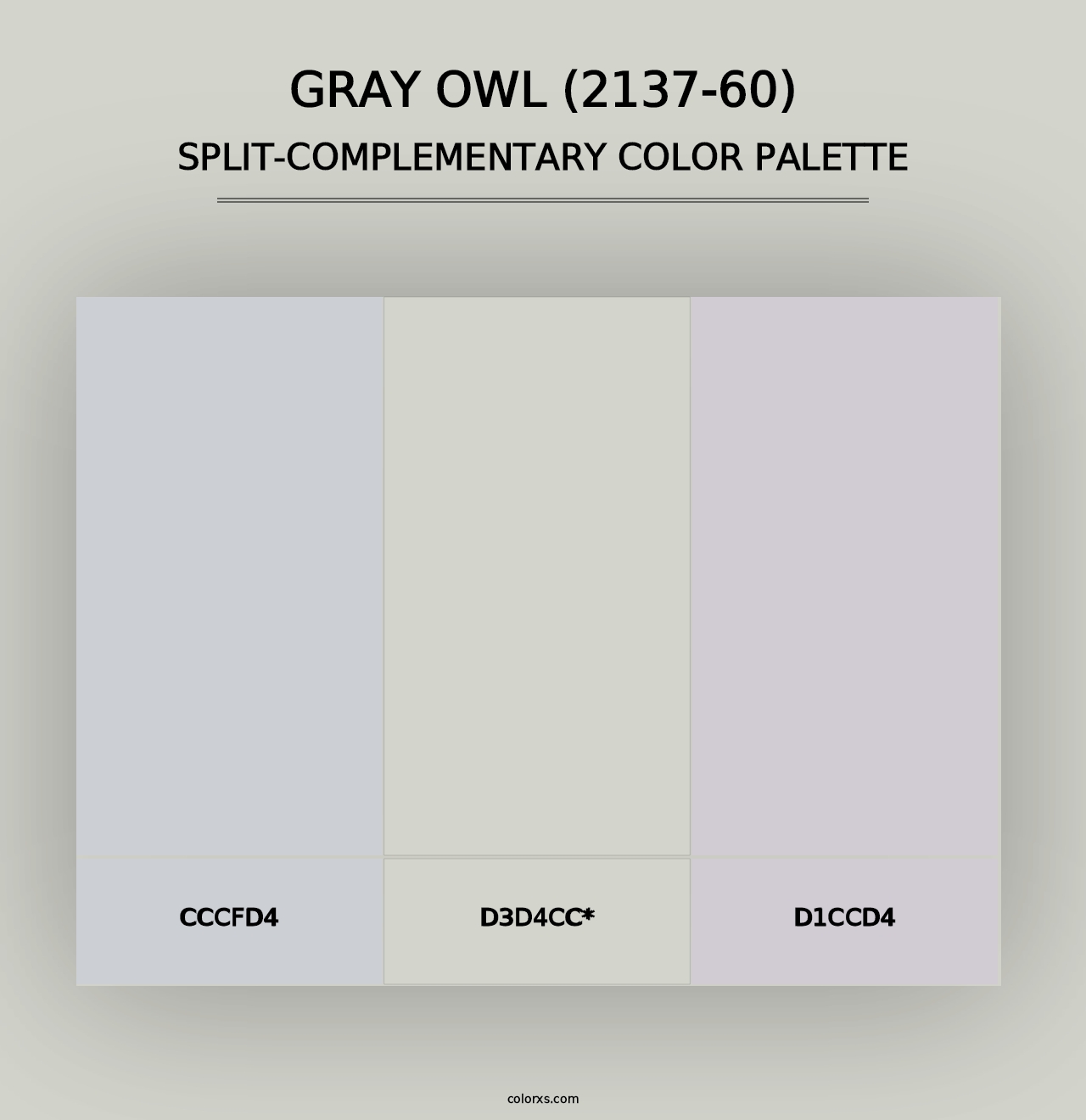 Gray Owl (2137-60) - Split-Complementary Color Palette