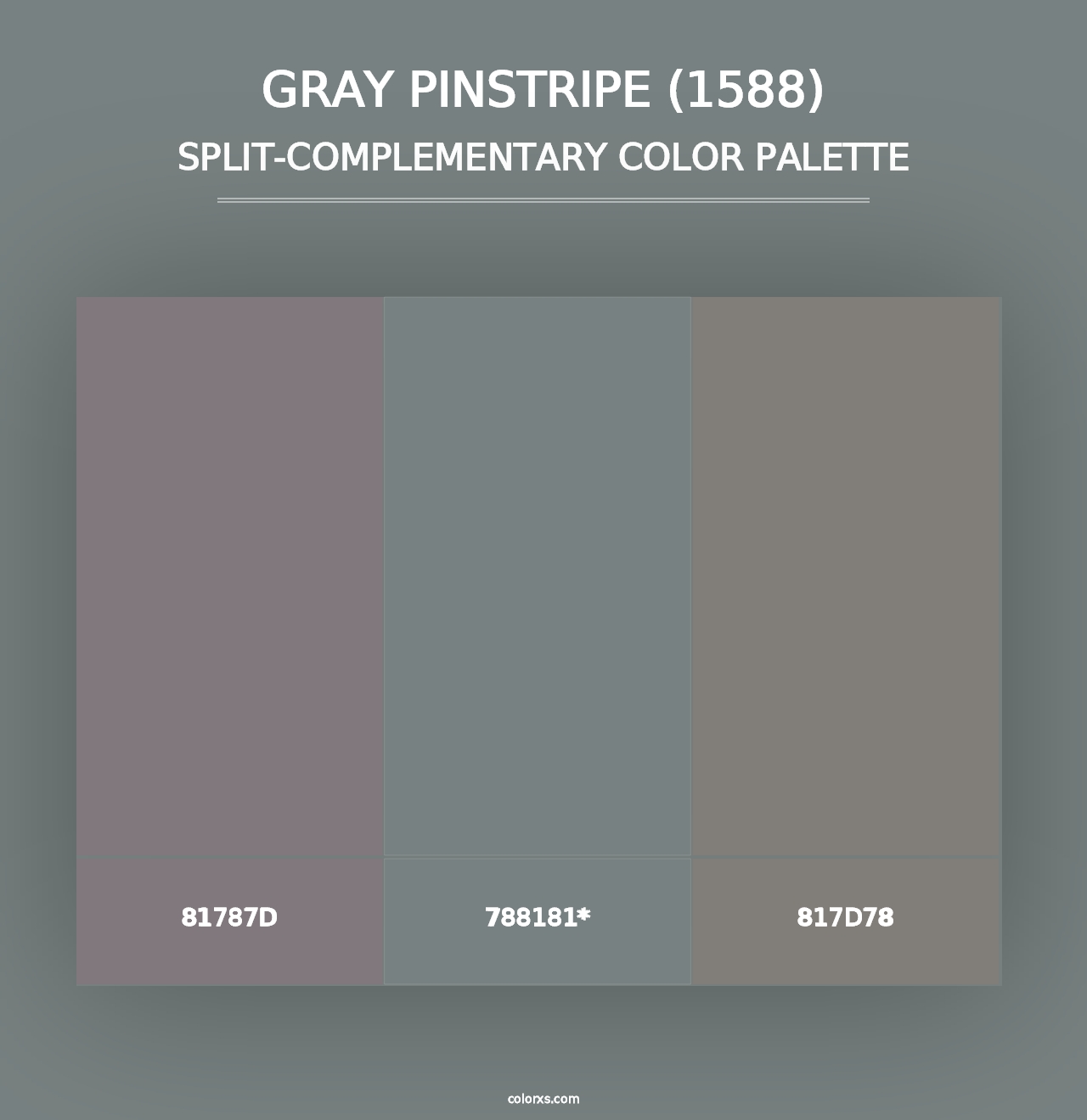 Gray Pinstripe (1588) - Split-Complementary Color Palette