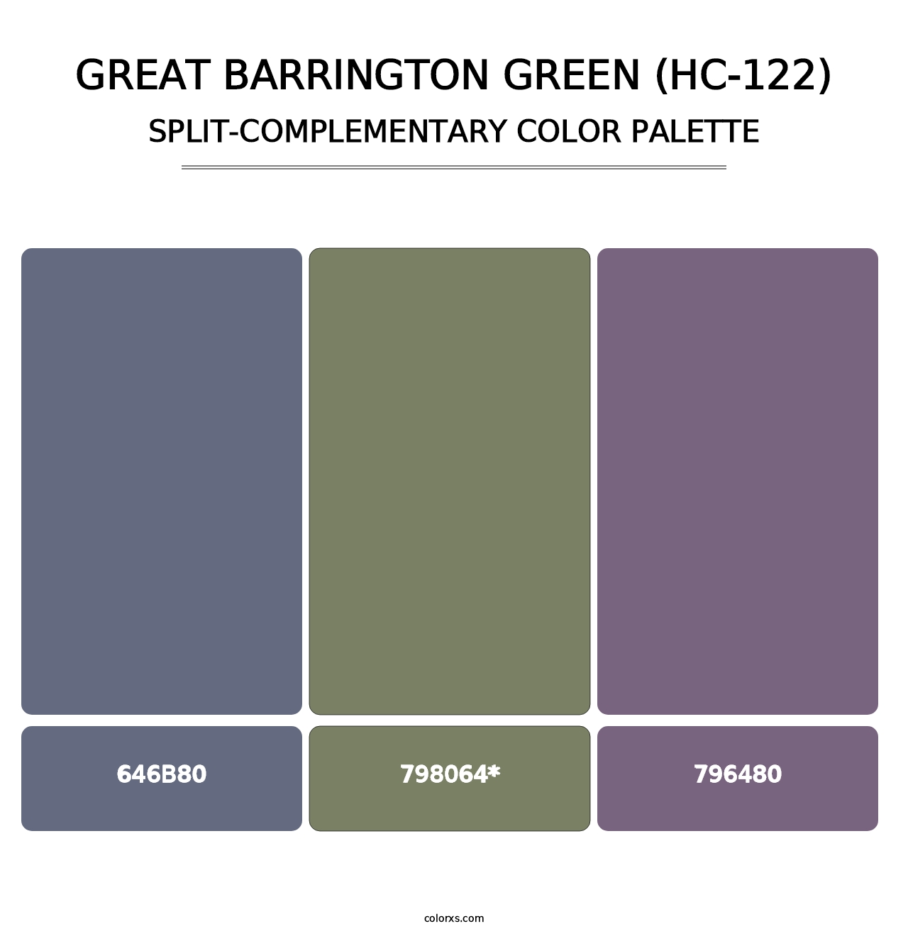 Great Barrington Green (HC-122) - Split-Complementary Color Palette