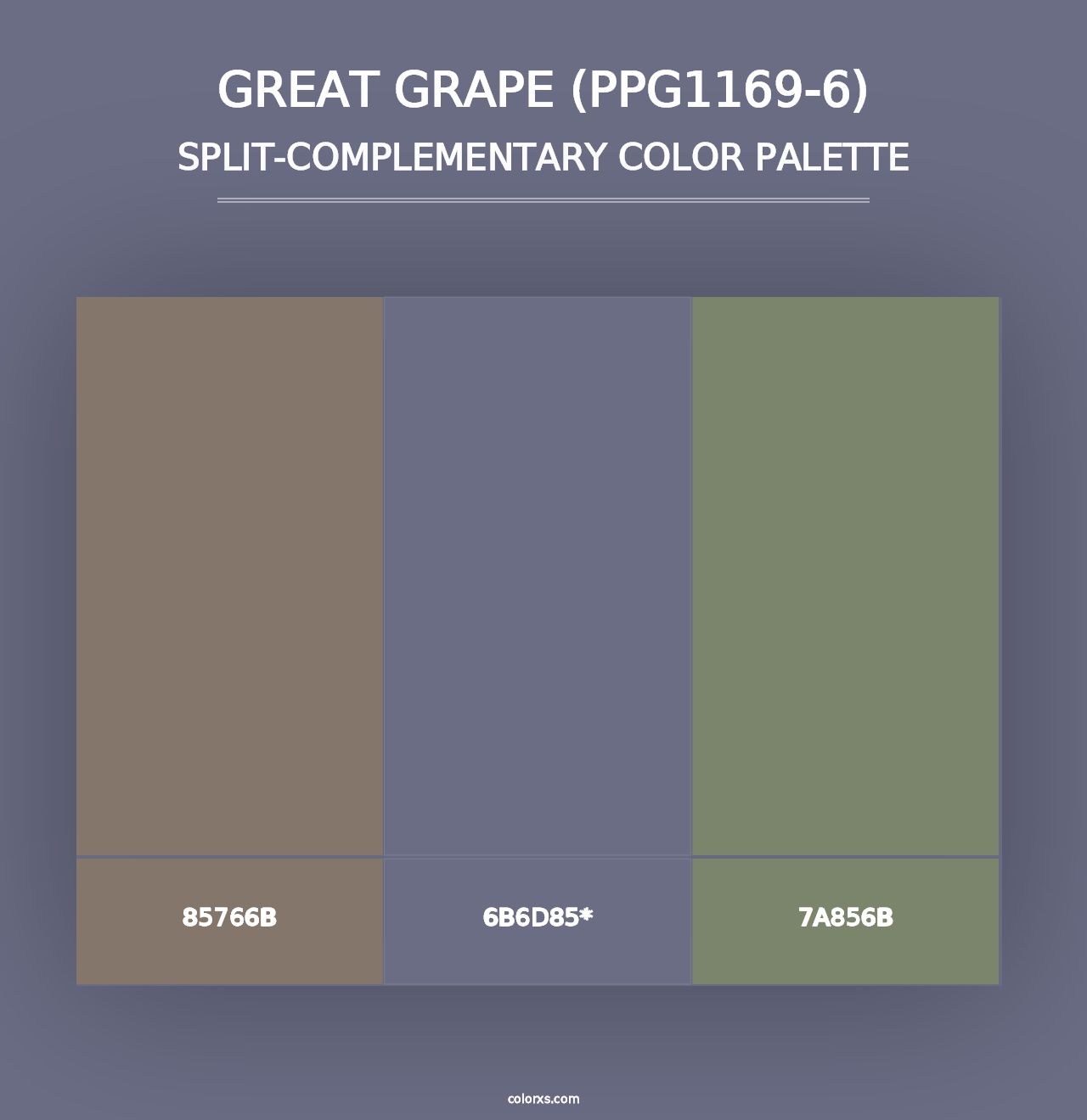 Great Grape (PPG1169-6) - Split-Complementary Color Palette