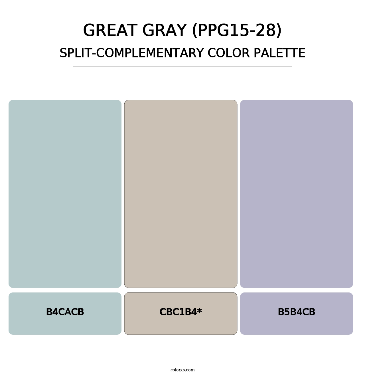 Great Gray (PPG15-28) - Split-Complementary Color Palette