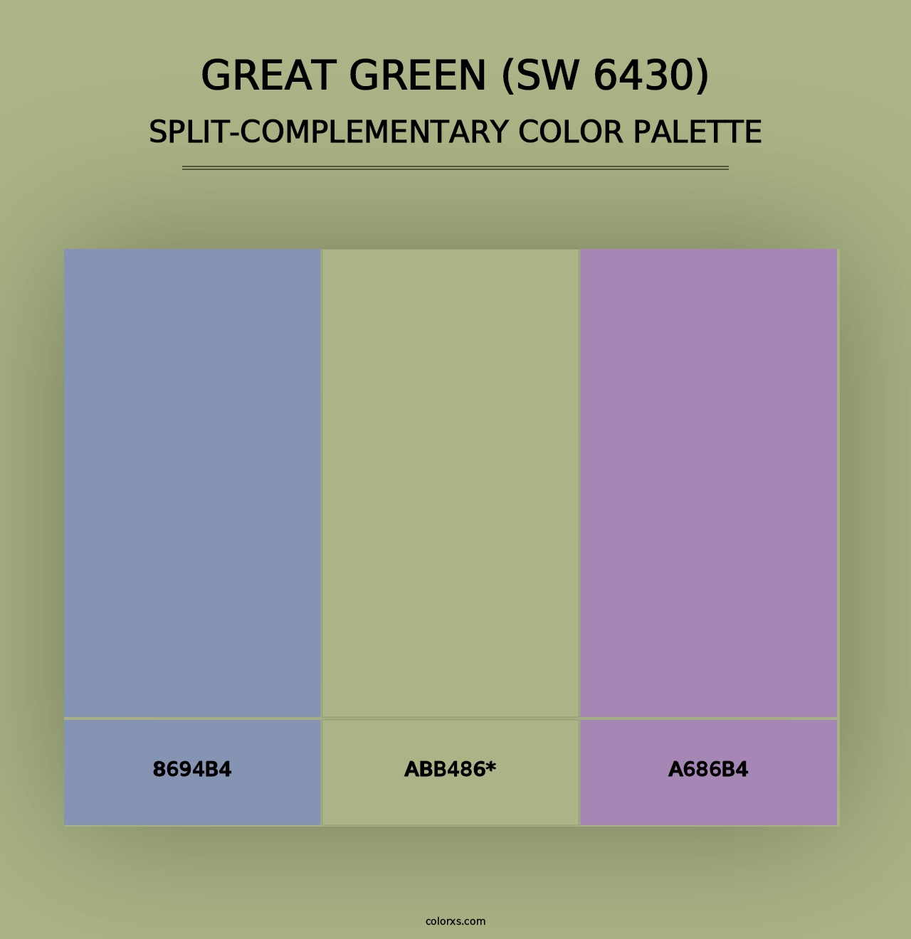 Great Green (SW 6430) - Split-Complementary Color Palette