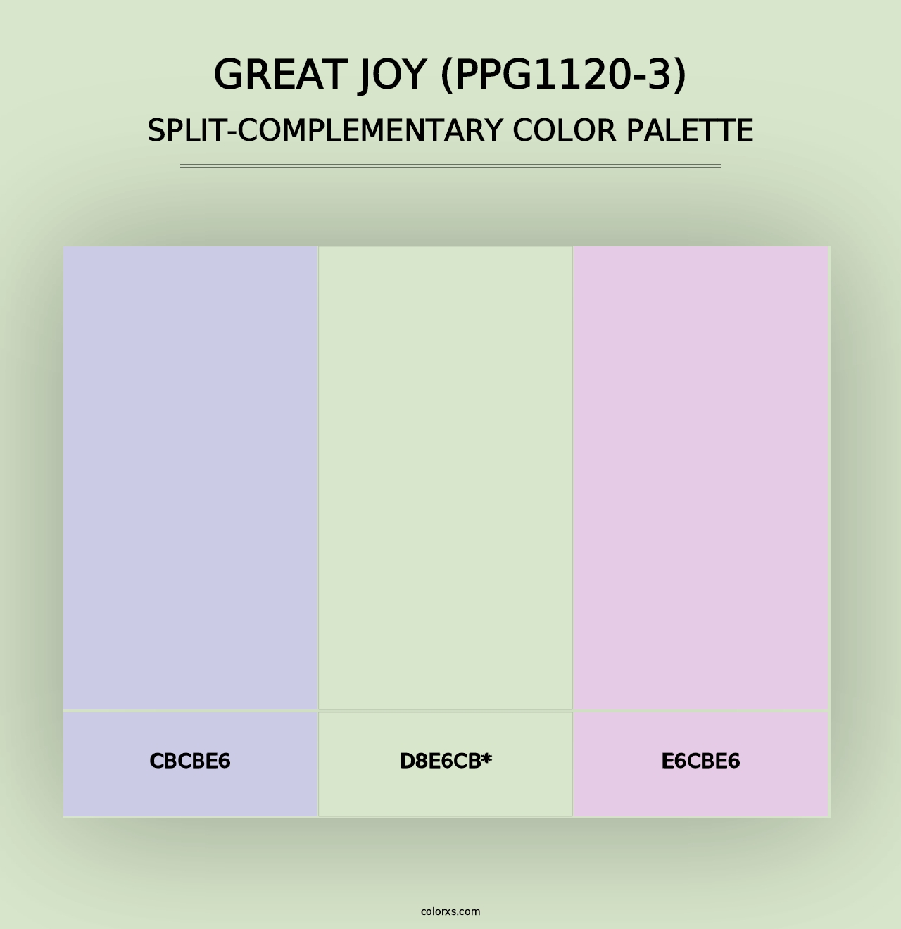 Great Joy (PPG1120-3) - Split-Complementary Color Palette