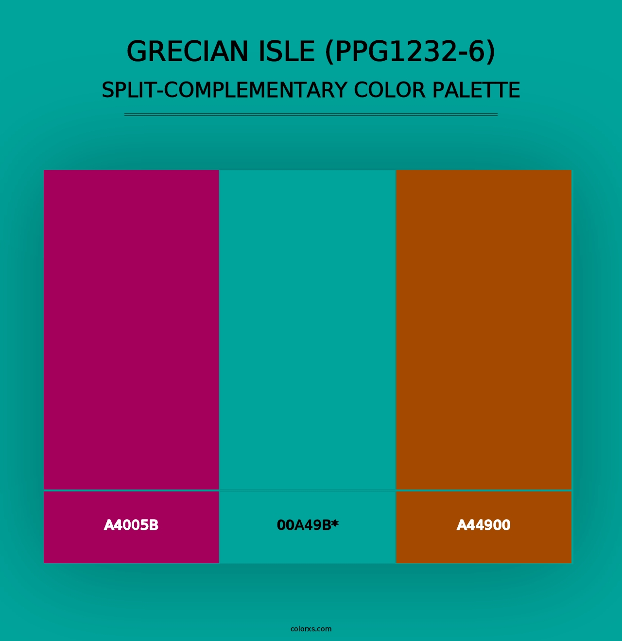 Grecian Isle (PPG1232-6) - Split-Complementary Color Palette