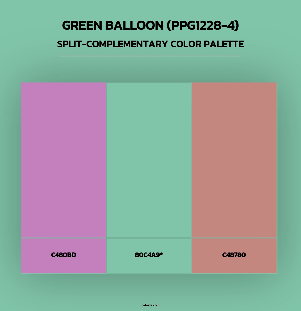 Green Balloon (PPG1228-4) - Split-Complementary Color Palette