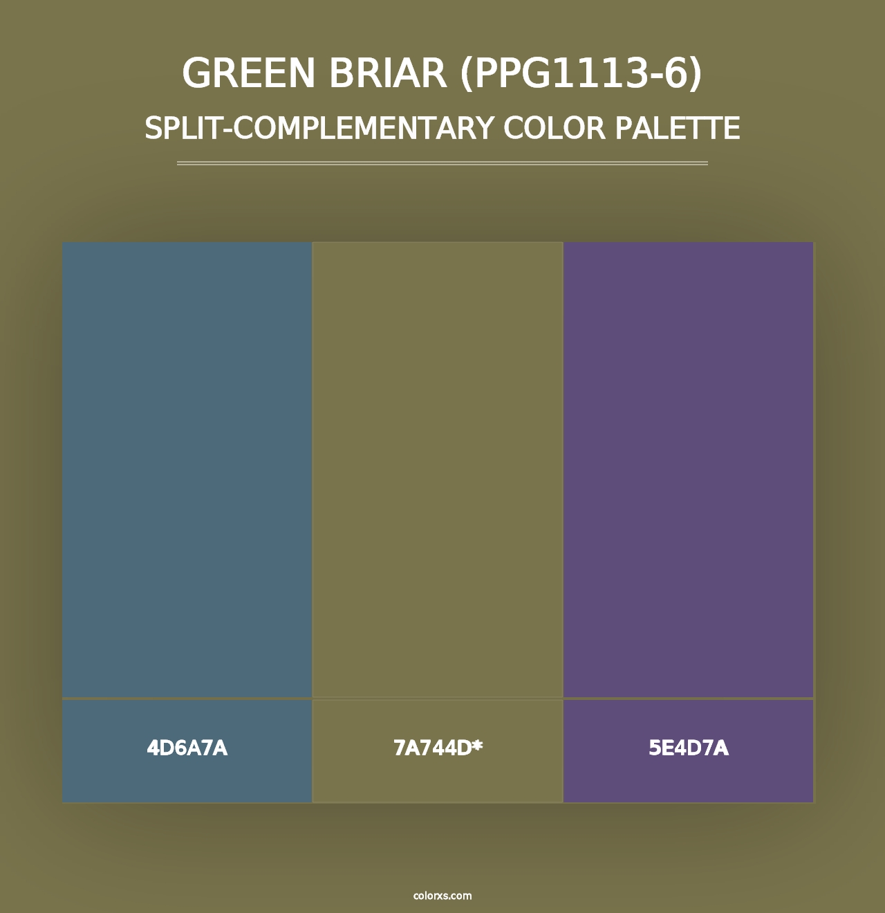 Green Briar (PPG1113-6) - Split-Complementary Color Palette