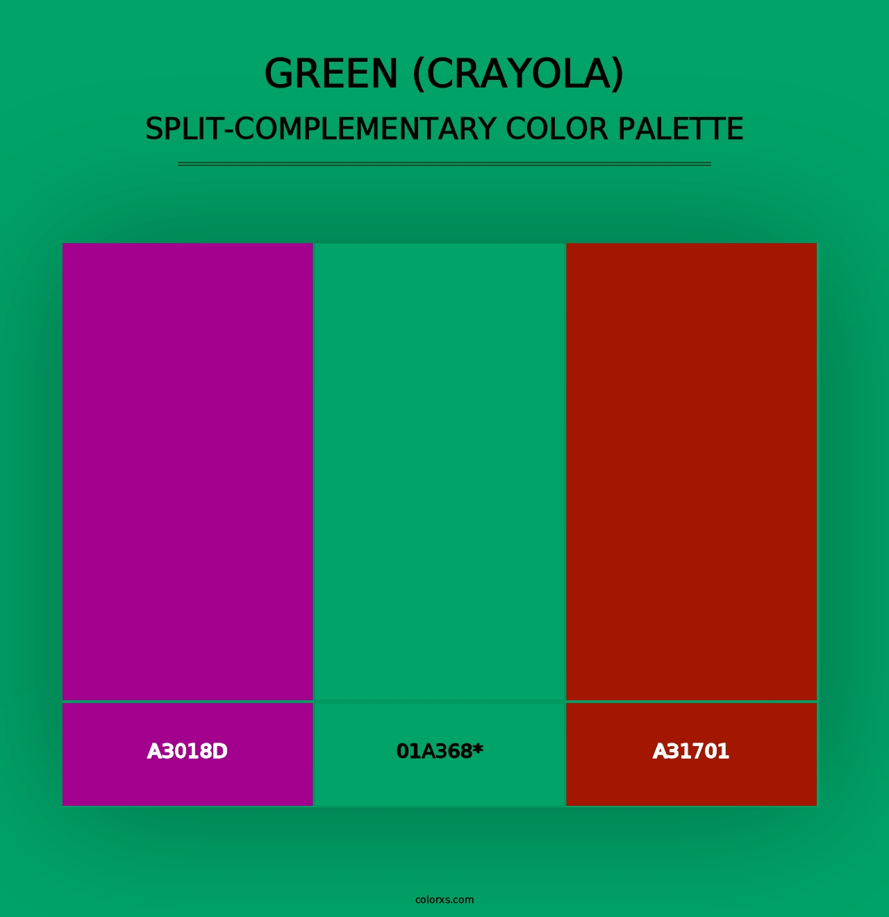 Green (Crayola) - Split-Complementary Color Palette