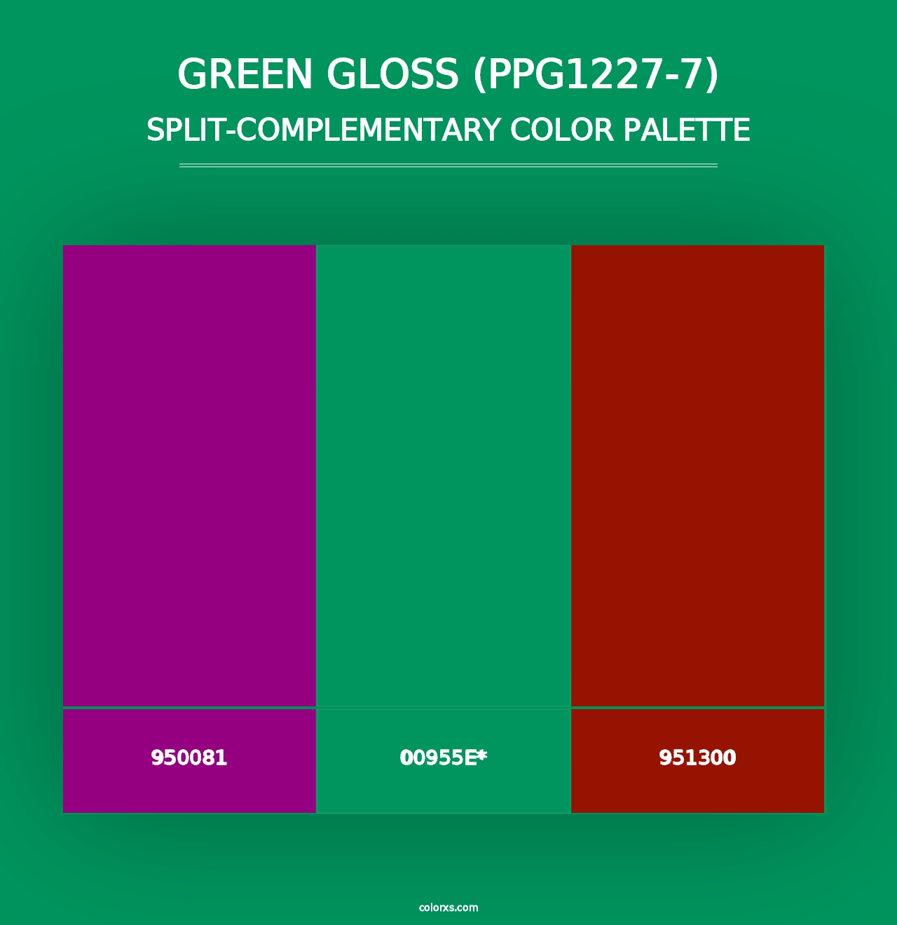 Green Gloss (PPG1227-7) - Split-Complementary Color Palette