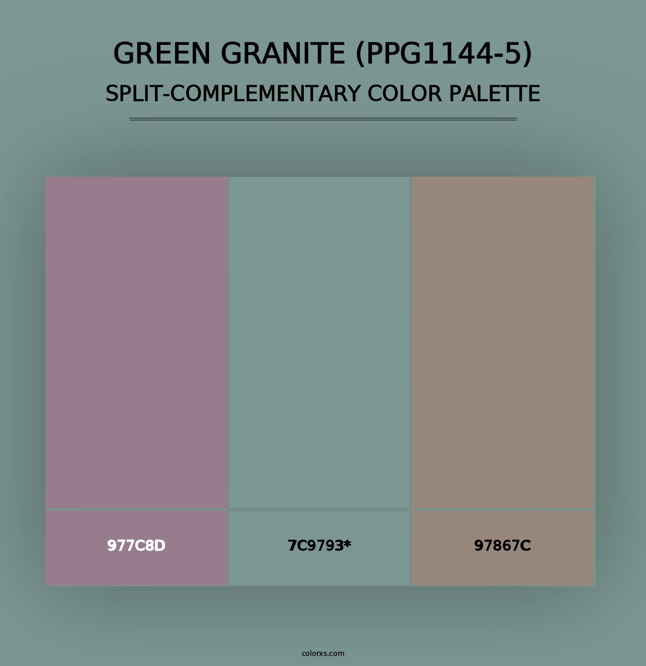 Green Granite (PPG1144-5) - Split-Complementary Color Palette