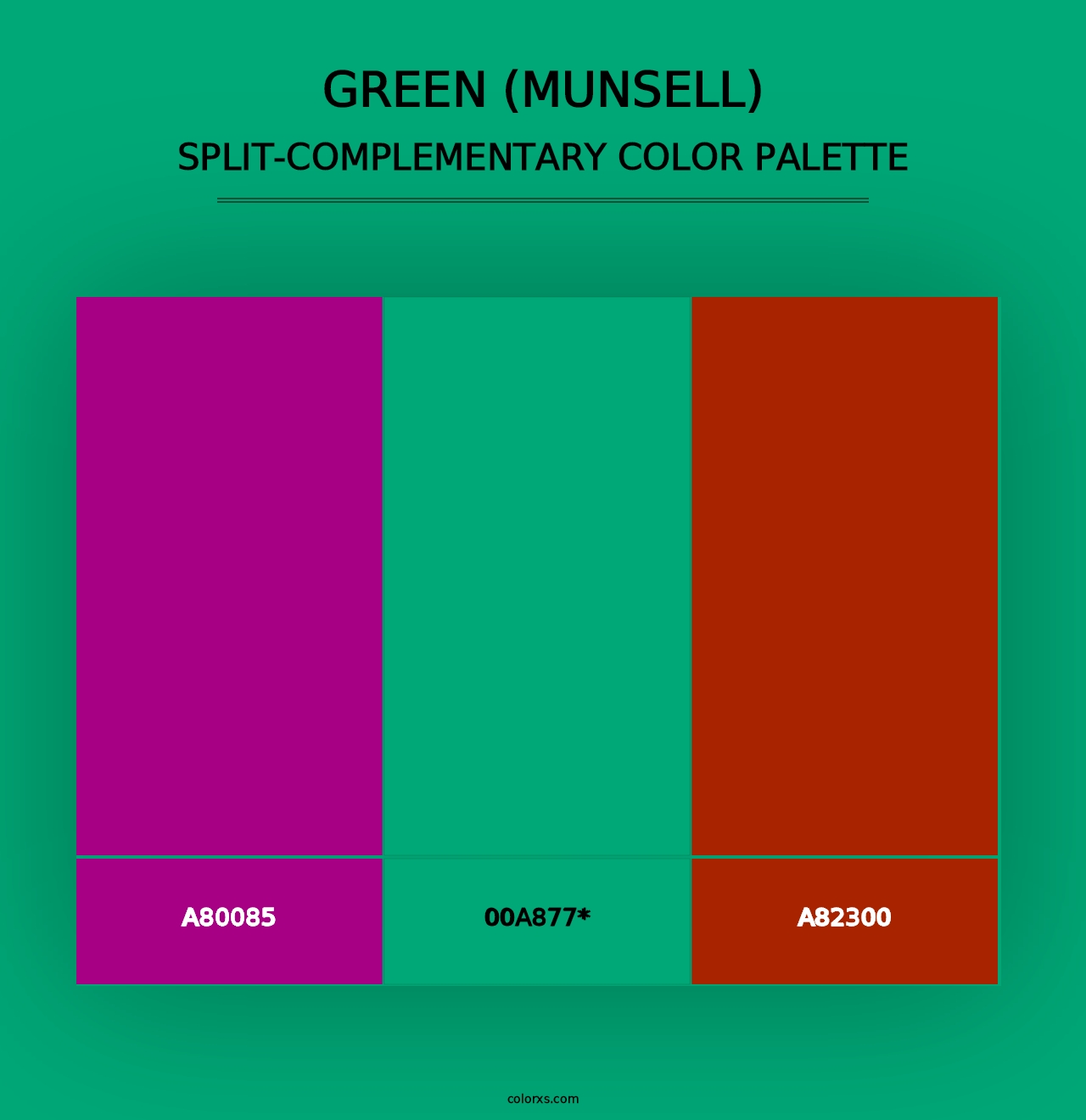 Green (Munsell) - Split-Complementary Color Palette